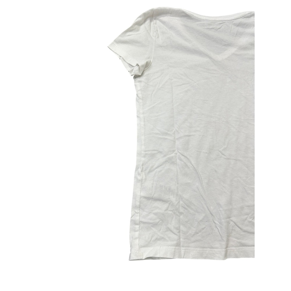 Nautica Womens White V-Neck Studded Logo T-Shirt 100% Cotton Small - Picture 6 of 7